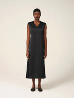 FFORME CALLAN ONE PLEAT V-NECK DRESS