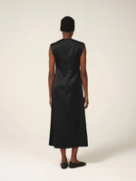 FFORME CALLAN ONE PLEAT V-NECK DRESS