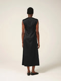 FFORME CALLAN ONE PLEAT V-NECK DRESS