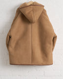 CAWLEY, SUEDE BACK CURLY HAIR SHEEPSKIN HOLLAND COAT, TAN