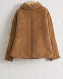 CAWLEY, SUEDE BACK CURLY HAIR AVIS JACKET, TAN