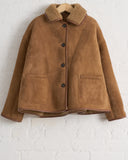 CAWLEY, SUEDE BACK CURLY HAIR AVIS JACKET, TAN