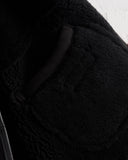 CAWLEY, SUEDE BACK CURLY HAIR SHEEPSKIN HOLLAND COAT, BLACK