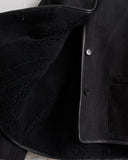 CAWLEY, SUEDE BACK CURLY HAIR AVIS JACKET, BLACK