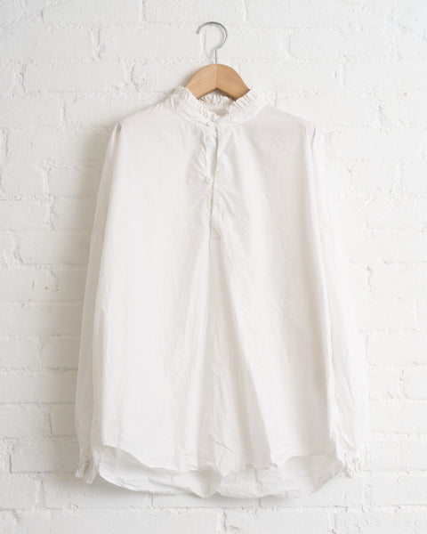 CHEZ VIDALENC, MINI MEDICI COTTON SHIRT, WHITE