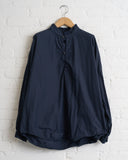 CHEZ VIDALENC, MINI MEDICI COTTON SHIRT, NAVY