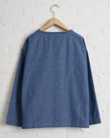 CHIMALA CS38-S01, CHAMBRAY V NECK PULL SHIRT