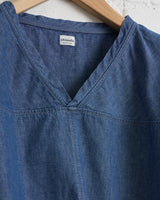 CHIMALA CS38-S01, CHAMBRAY V NECK PULL SHIRT