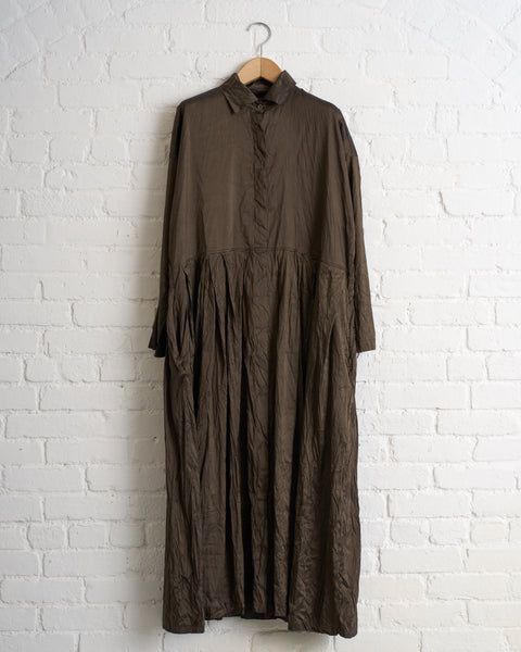 CHRISTIAN PEAU, SILK DRESS, MOSS