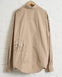 DRIES VAN NOTEN, EMBROIDERED CASIA W.W.SHIRT, SAND