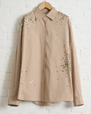DRIES VAN NOTEN, EMBROIDERED CASIA W.W.SHIRT, SAND
