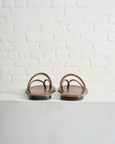 DRIES VAN NOTEN, LEATHER SANDALS, BURGUNDY