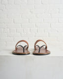 DRIES VAN NOTEN, LEATHER SANDALS, BURGUNDY