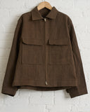 EVAN KINORI, COTTON/WASHI PAPER WOVEN ZIP JACKET