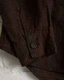 EVAN KINORI, LOGWOOD LINEN CHECK BIG SHIRT