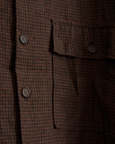EVAN KINORI, LOGWOOD LINEN CHECK BIG SHIRT