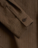 EVAN KINORI, COTTON/HEMP WOVEN BIG SHIRT