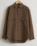 EVAN KINORI, COTTON/HEMP WOVEN BIG SHIRT