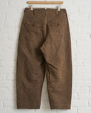 EVAN KINORI, KAKISHIBU COTTON/WASHI PAPER WOVEN TWO PLEAT PANT