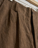 EVAN KINORI, KAKISHIBU COTTON/WASHI PAPER WOVEN TWO PLEAT PANT