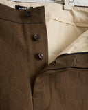 EVAN KINORI, SUMI INK COTTON/WASHI WOVEN FLAT FRONT PANT
