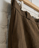 EVAN KINORI, SUMI INK COTTON/WASHI WOVEN FLAT FRONT PANT