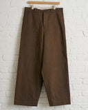 EVAN KINORI, SUMI INK COTTON/WASHI WOVEN FLAT FRONT PANT