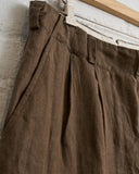 EVAN KINORI, HEMP WOVEN TWO PLEAT PANT