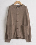 EVAN KINORI, CREWNECK CARDIGAN, UNDYED YAK WOOL