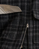 EVAN KINORI, ZIP JACKET TWO,  WOOL TWEED CHECK
