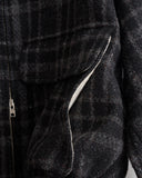EVAN KINORI, ZIP JACKET TWO,  WOOL TWEED CHECK