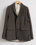 EVAN KINORI, THREE BUTTON JACKET/BLAZER, HEAVY WOOL/LINEN HERRINGBONE