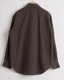 EVAN KINORI, BIG SHIRT TWO, YARN DYED COTTON/YAK TWILL