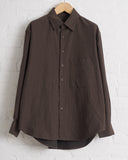 EVAN KINORI, BIG SHIRT TWO, YARN DYED COTTON/YAK TWILL