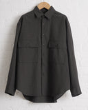 EVAN KINORI, BIG SHIRT, WORSTED WOOL CHECK