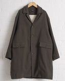 EVAN KINORI, BIG COAT, HEAVY WOOL/LINEN HERRINGBONE