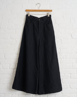 LONG SKIRT ZIP POCKETS AND DRAWSTRING, BLACK