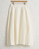 FORME D' EXPRESSION, DK052, WHITE, TUCKED BELL SKIRT