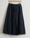 FORME D' EXPRESSION, NAVY, RAW-EDGED PLEATED SKIRT, DK051