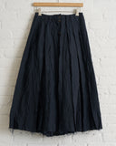 FORME D' EXPRESSION, NAVY, RAW-EDGED PLEATED SKIRT, DK051