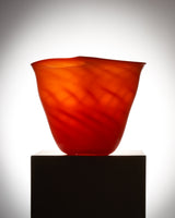 NINA NØRGAARD LARGE MOUTH BLOWN GLASS VASE - ORANGE