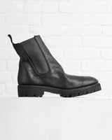 GUIDI, BLACK, FULL-GRAIN CHELSEA BOOTS