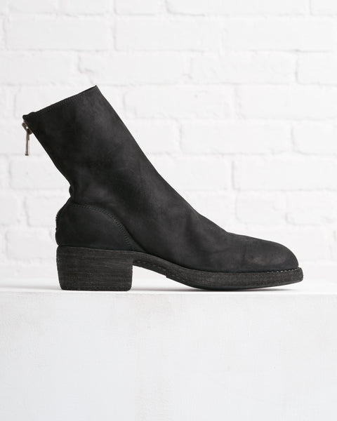 GUIDI, BLACK, BACK-ZIP LEATHER BOOTS