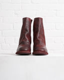 GUIDI, BURGUNDY, BACK-ZIP CUBAN HEEL LEATHER BOOTS