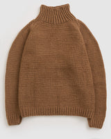 JAN JAN VAN ESSCHE HAND KNITTED TURTLE NECK SWEATER, CAMEL WOOL