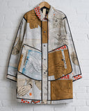 KONRAD, REVERSIBLE COAT JOSEPH, BLACK WITH HAND ILLUSTRATION