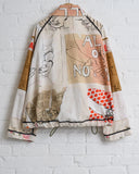KONRAD, REVERSIBLE JACKET FLORIAN, BEIGE WITH HAND ILLUSTRATION