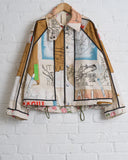 KONRAD, REVERSIBLE JACKET FLORIAN, BEIGE WITH HAND ILLUSTRATION