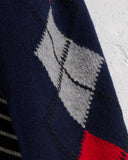 LA FETICHE, AW26-ETIENNE, ARGYLE STRIPED SCARF