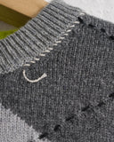 LA FETICHE, AW26-UNA, LAMBSWOOL ARGYLE CREW NECK